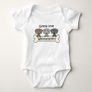 Drei Weimaraners Baby Strampler