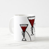 Drei Wein-Gläser im HandCartoon Kaffeetasse (Vorderseite Links)