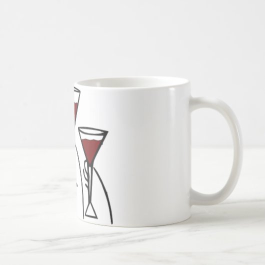 Drei Wein-Gläser im HandCartoon Kaffeetasse (Rechts)