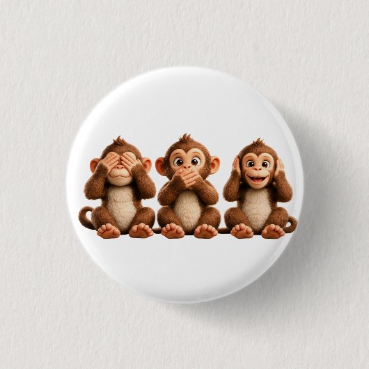 Drei Weise Affen Button (Vorderseite)