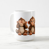 Drei Weise Affen Kaffeetasse (Vorderseite Links)