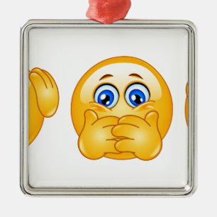 drei weise Emojis Silbernes Ornament