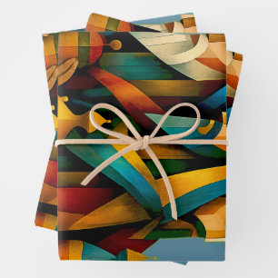 Drei Weise Männer Abstrakte Geburtskunst Geschenkpapier Set