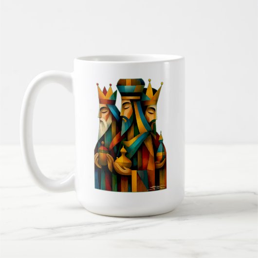 Drei Weise Männer Abstrakte Geburtskunst  Kaffeetasse (Links)