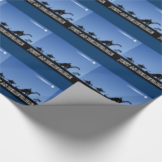 Drei weise Männer auf Dinosauriern Geschenkpapier (Ecke)