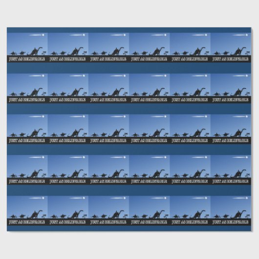 Drei weise Männer auf Dinosauriern Geschenkpapier (Flach)