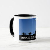 Drei weise Männer auf Dinosauriern Tasse (Vorderseite Links)