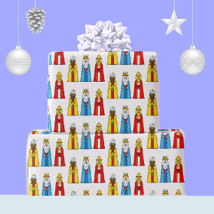 Drei Weise Männer auf Weiß Geschenkpapier