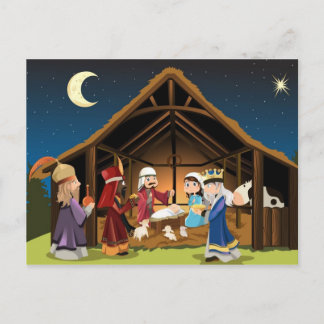Drei weise Männer besuchen Jesus Postcard Postkarte