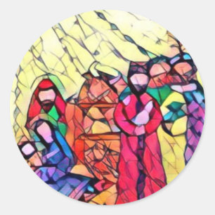 Drei weise Männer in Gefahr Runder Aufkleber