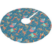 Drei weise Männer Könige & Kamele blau überall Polyester Weihnachtsbaumdecke (Schrägansicht)