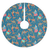 Drei weise Männer Könige & Kamele blau überall Polyester Weihnachtsbaumdecke (Vorderseite)