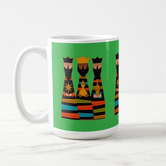 Drei Weise Männer Moderne Mitte des Jahrhunderts Kaffeetasse (Links)