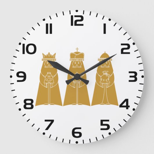 Drei Weise Männer Moderne Weihnachtskönige Große Wanduhr (Vorderseite)