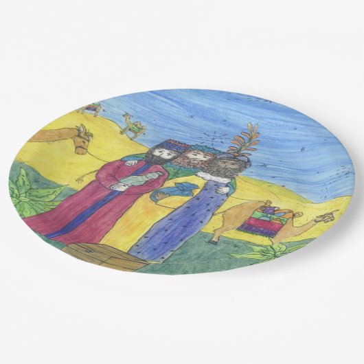 Drei weise Männer Pappteller (Schrägansicht)