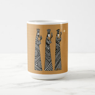 Drei Weise Männer Schwarz-Weiß-Weihnachts-Krippens Kaffeetasse