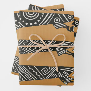 Drei Weise Männer Schwarz-Weiß-Weihnachtsgeburt Geschenkpapier Set