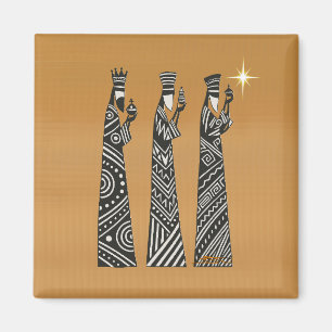 Drei Weise Männer Schwarz-Weiß-Weihnachtsgeburt Magnet