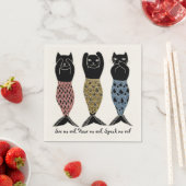 Drei weise Meerjungkatzen Serviette (Beispiel)