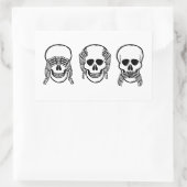 Drei weise Schädel, sehen, hören, sprechen kein Bö Rechteckiger Aufkleber (Tasche)