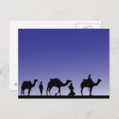 Drei Weisen auf ihrer Reise mit ihren Kamelen Postkarte (Vorne/Hinten)