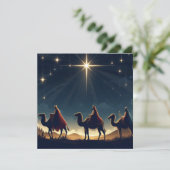 Drei Weisen - flache Weihnachtskarte Feiertagskarte (Stehend Vorderseite)