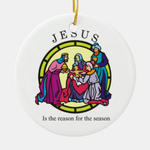 Drei Weisen mit Geschenken Keramik Ornament