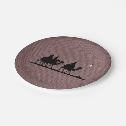 Drei Weisen Pappteller (Schrägansicht)