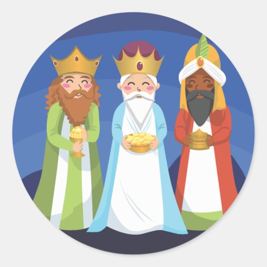 Drei Weisen Runder Aufkleber (Vorderseite)