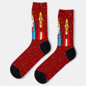 Drei Weisen & Schneeflocken auf Rot Socken (Linkes Detail)