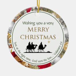 Drei Weisen | Schrift | MERRY CHRISTMAS Keramik Ornament