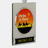 Drei Weisen Star von Bethlehem Weihnachten Banner-Ornament Silber (Rechts)