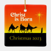 Drei Weisen Star von Bethlehem Weihnachten Keramikornament (Rückseite)