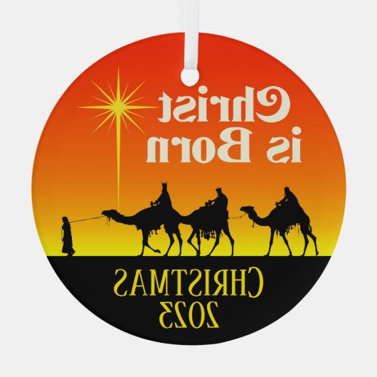Drei Weisen Star von Bethlehem Weihnachten Ornament Aus Glas (Rückseite)
