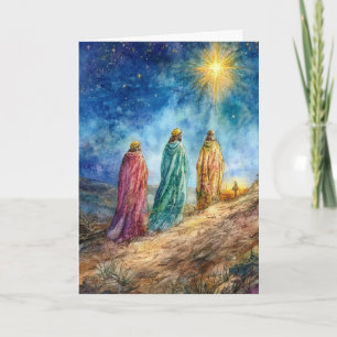 Drei Weisen von der Kunst des Weihnachtssterns gef Karte