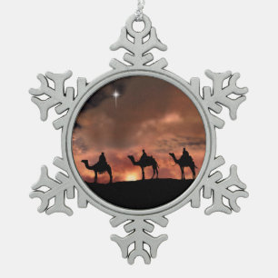 Drei Weisen Zinnschneeflocken Schneeflocken Zinn-Ornament