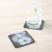 drei weiße Blume Getränkeuntersetzer (Rechte Seite)