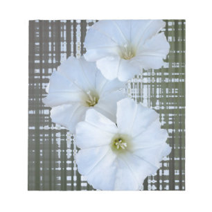 drei weiße Blume Notizblock