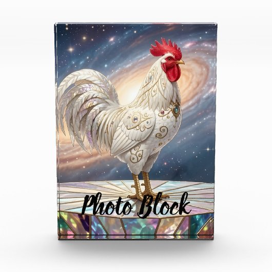 Drei weiße Hähne. Fotoblock (Vorderseite)