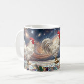 Drei weiße Hähne. Kaffeetasse (Vorderseite Links)