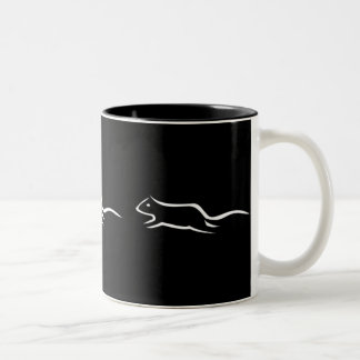 Drei weiße laufende Ratten Zweifarbige Tasse