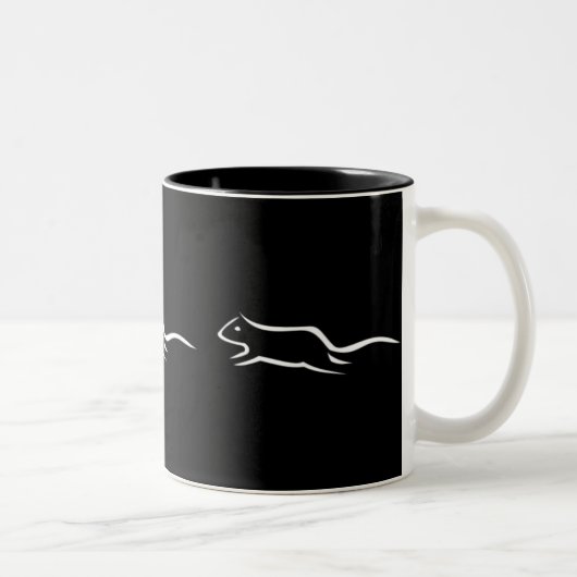 Drei weiße laufende Ratten Zweifarbige Tasse (Rechts)
