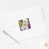Drei weiße Orchideen-Orchideen-Anziehungsmagnete Quadratischer Aufkleber (Umschlag)