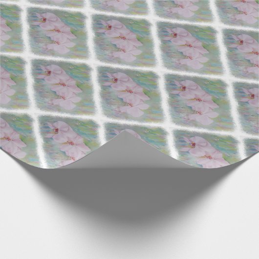 DREI WEISSE ORCHIDEN WRAPPING PAPIER GESCHENKPAPIER (Ecke)