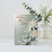 Drei weiße Rosen/Gold Trips Postkarte (Stehend Vorderseite)