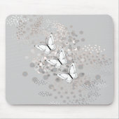 Drei weiße Schmetterlinge Mousepad (Vorne)