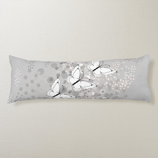 Drei weiße Schmetterlinge Seitenschläferkissen (Vorderseite)