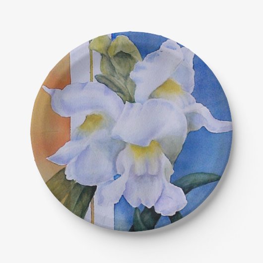 DREI WEISSE SNAPDRAGONS PAPIERPLATTE PAPPTELLER (Vorderseite)