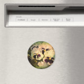 Drei weiße Stiefmütterchen (texturiert) Magnet (In Situ (Geschirrspüler))