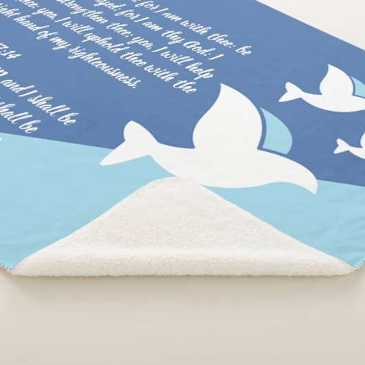 Drei weiße Tauben Christlich Heilgebet Schawl Sherpadecke (3/4)